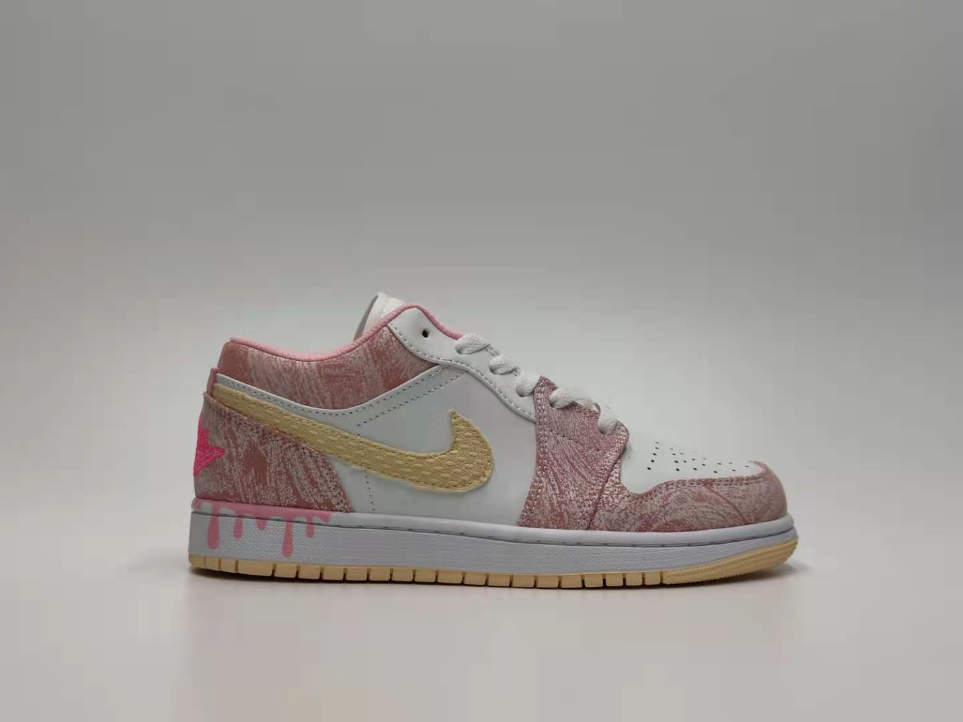 Air Jordan 1 Low Paint Drip White Punch