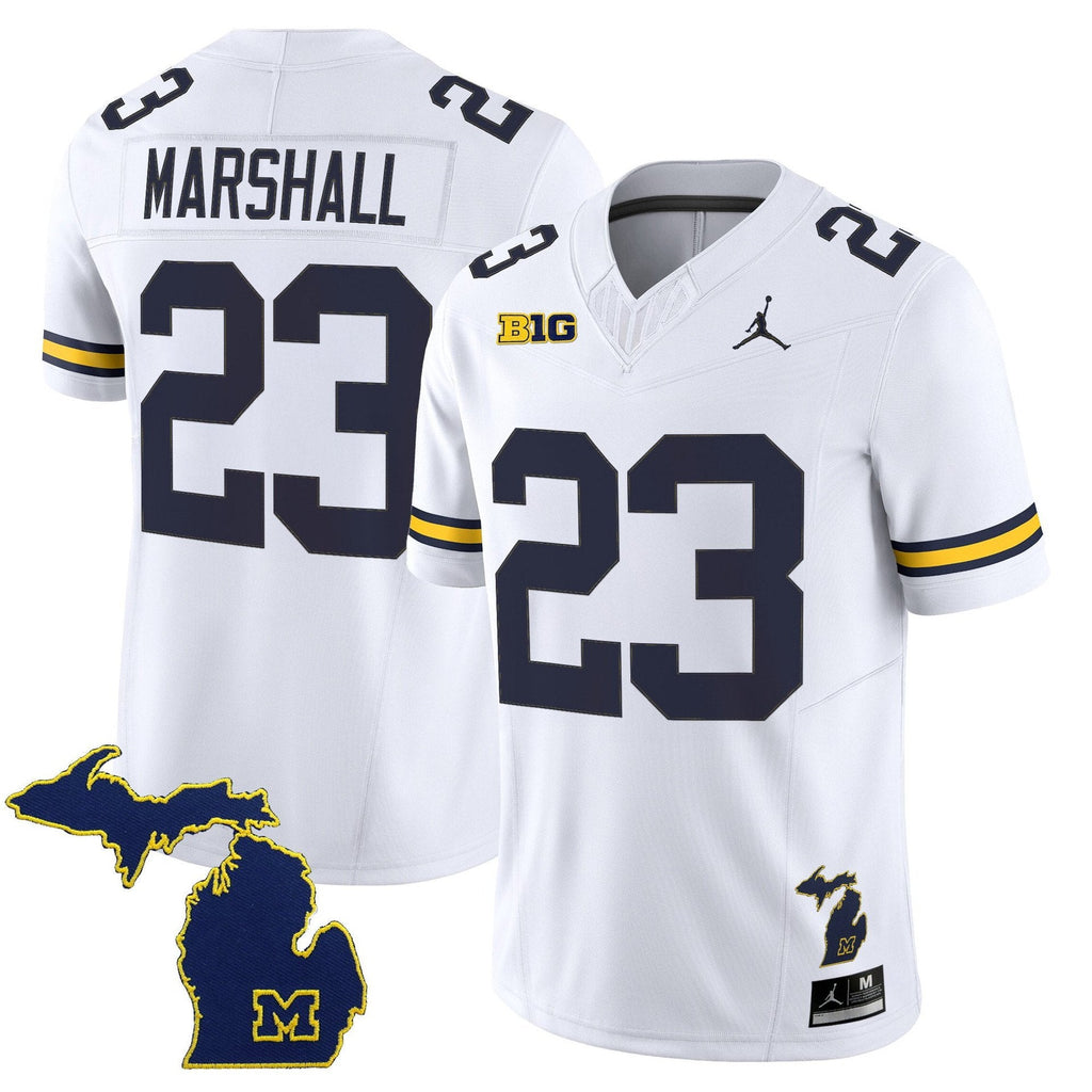 Jordan Marshall Jersey #23 Michigan Wolverines 2025 Limited V2 Stitched White